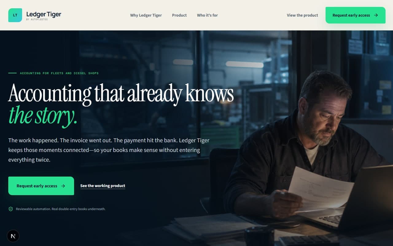 The LedgerTigerAI.com accounting website
